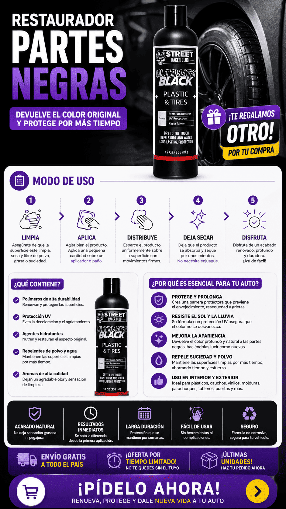 Restaurador Partes Negras - UltraBlack Pro™
