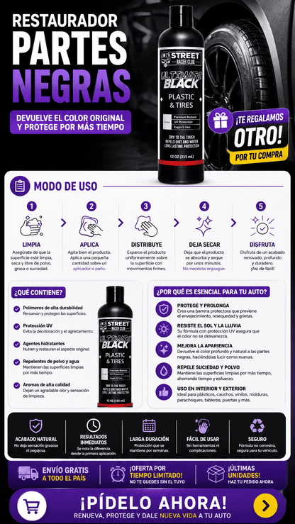 Restaurador Partes Negras - UltraBlack Pro™