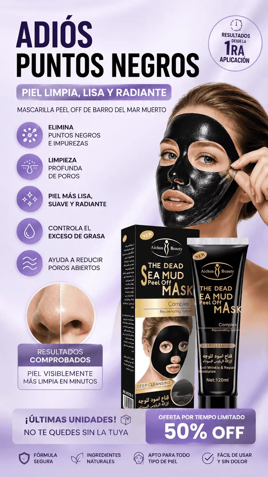 Mascarilla Gold Black Puntos Negros - ULTIMAS 7 UNIDADES